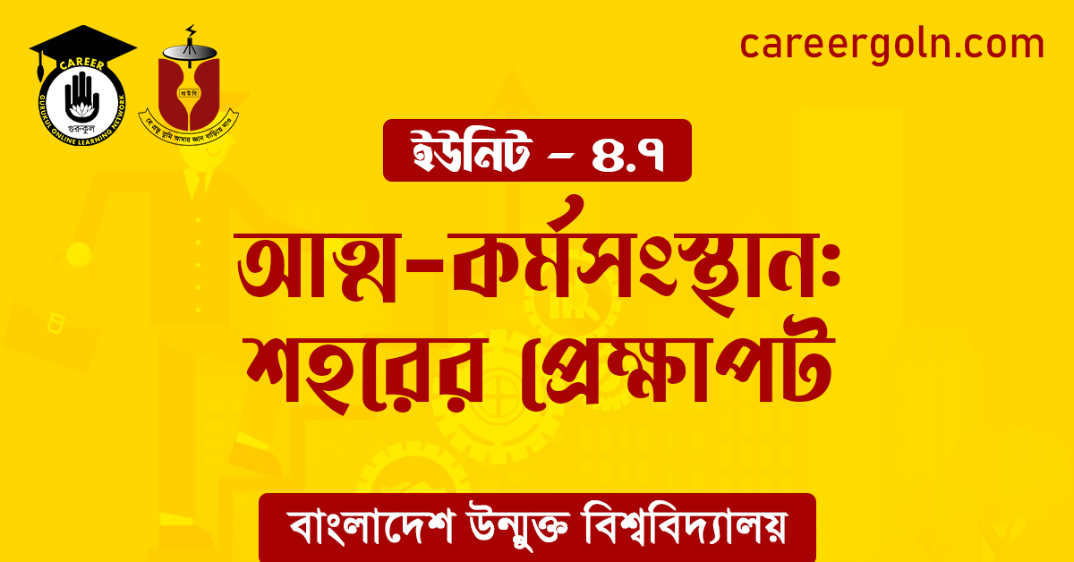 আত্ম-কর্মসংস্থান: শহরের প্রেক্ষাপট 1 আত্ম কর্মসংস্থান শহরের প্রেক্ষাপট আত্ম-কর্মসংস্থান: শহরের প্রেক্ষাপট