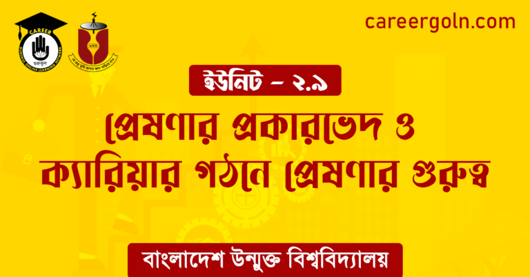 প্রেষণার প্রকারভেদ ও ক্যারিয়ার গঠনে প্রেষণার গুরুত্ব প্রেষণার প্রকারভেদ ও ক্যারিয়ার গঠনে প্রেষণার গুরুত্ব