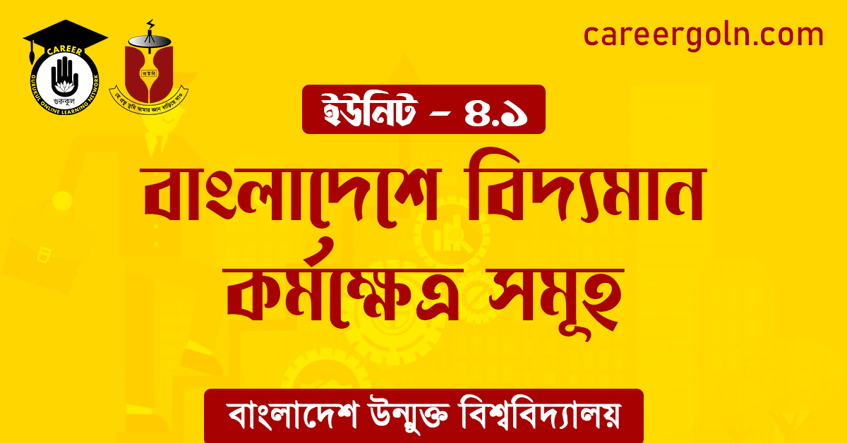 বাংলাদেশে বিদ্যমান কর্মক্ষেত্র সমূহ বাংলাদেশে বিদ্যমান কর্মক্ষেত্র সমূহ