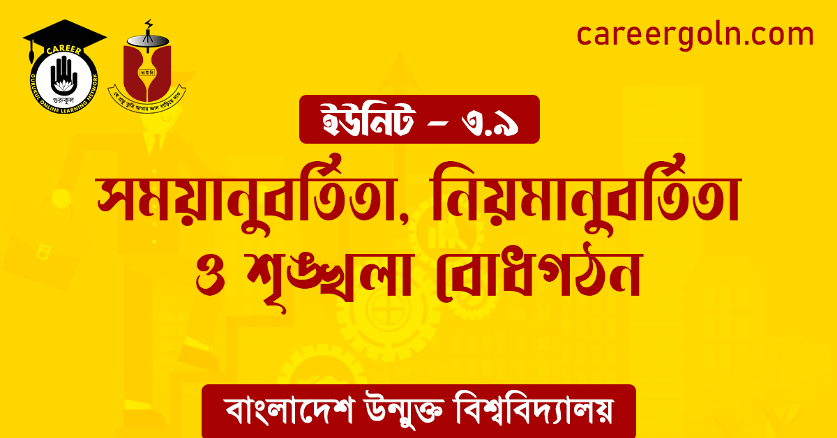 সময়ানুবর্তিতা নিয়মানুবর্তিতা ও শৃঙ্খলা বোধগঠন সময়ানুবর্তিতা, নিয়মানুবর্তিতা ও শৃঙ্খলা বোধগঠন